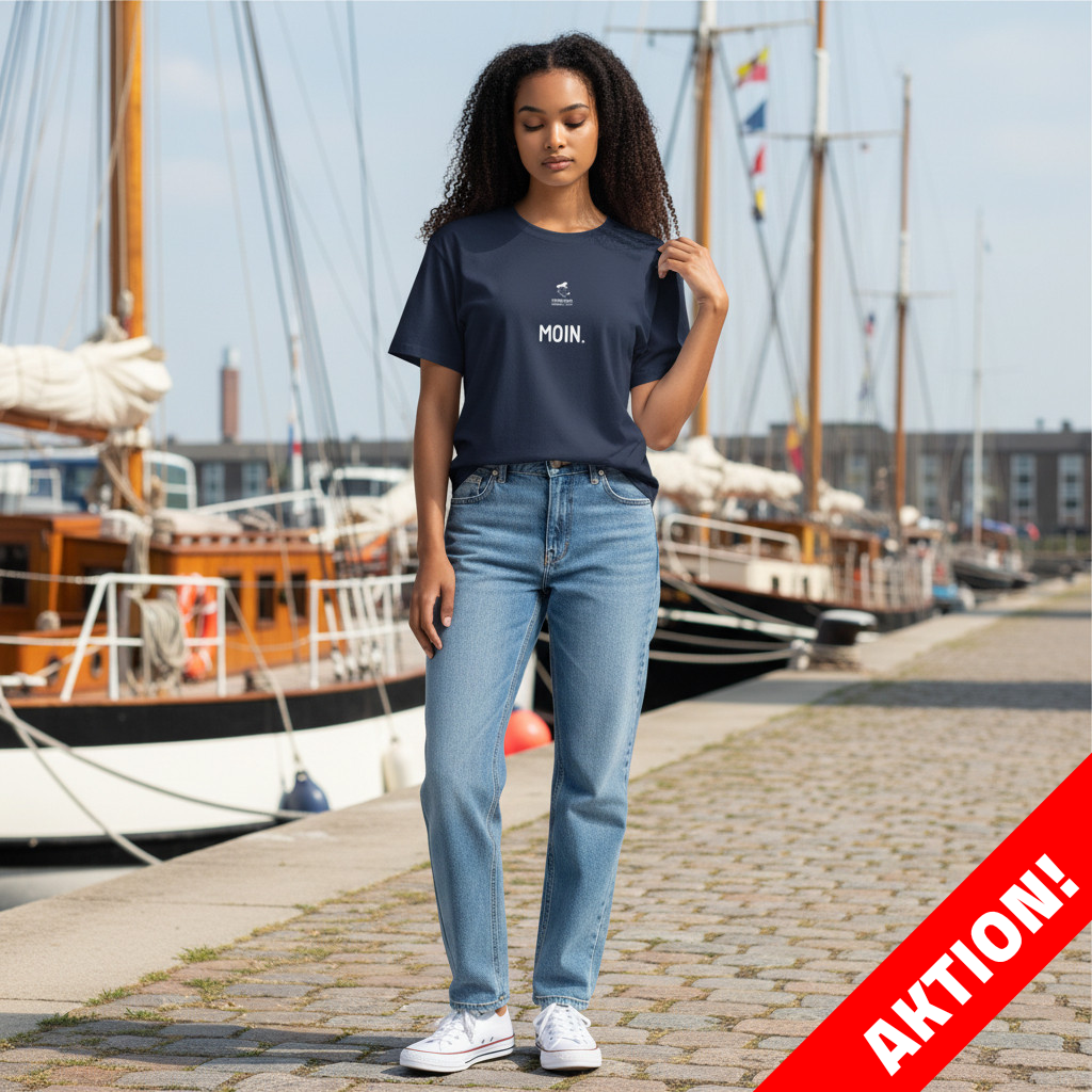 AKTION - T-Shirt Damen, navy, Moin