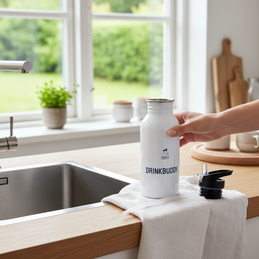 Fiedsche schnackt platt - Edelstahl Trinkflasche, Drinkbuddel – Bild 2