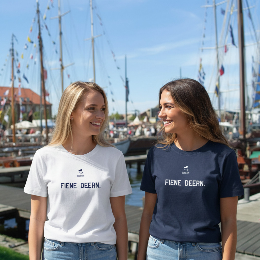 Fiedsche schnackt platt - T-Shirt Damen, weiß,Fiene Deern – Bild 3