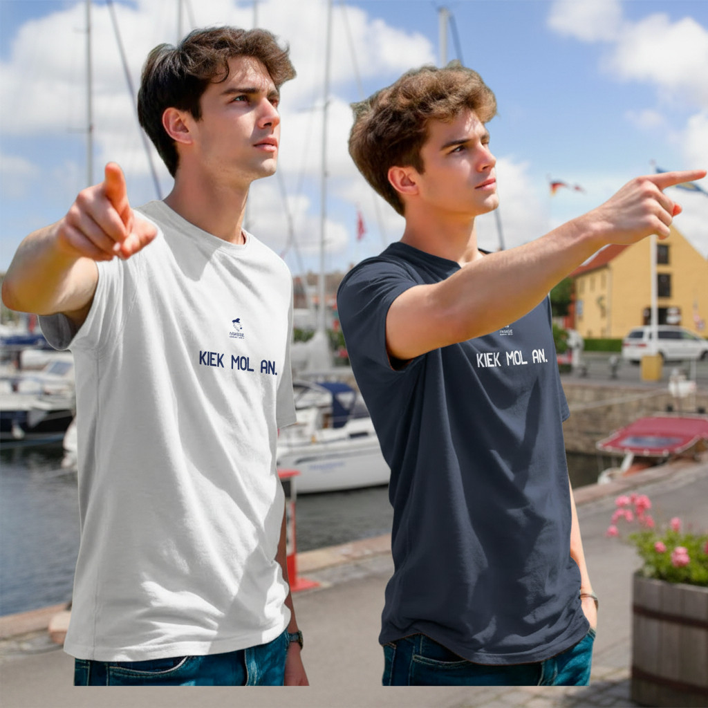 Fiedsche schnackt platt - T-Shirt Herren, weiß, Kiek mol an – Bild 3
