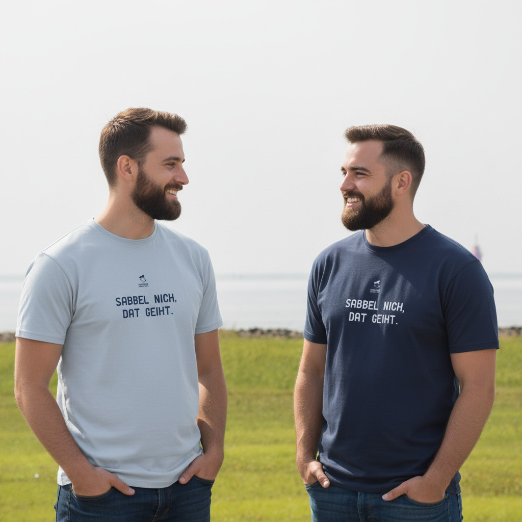 Fiedsche schnackt platt - T-Shirt Herren, weiß, Sabbel nich, dat geiht – Bild 3