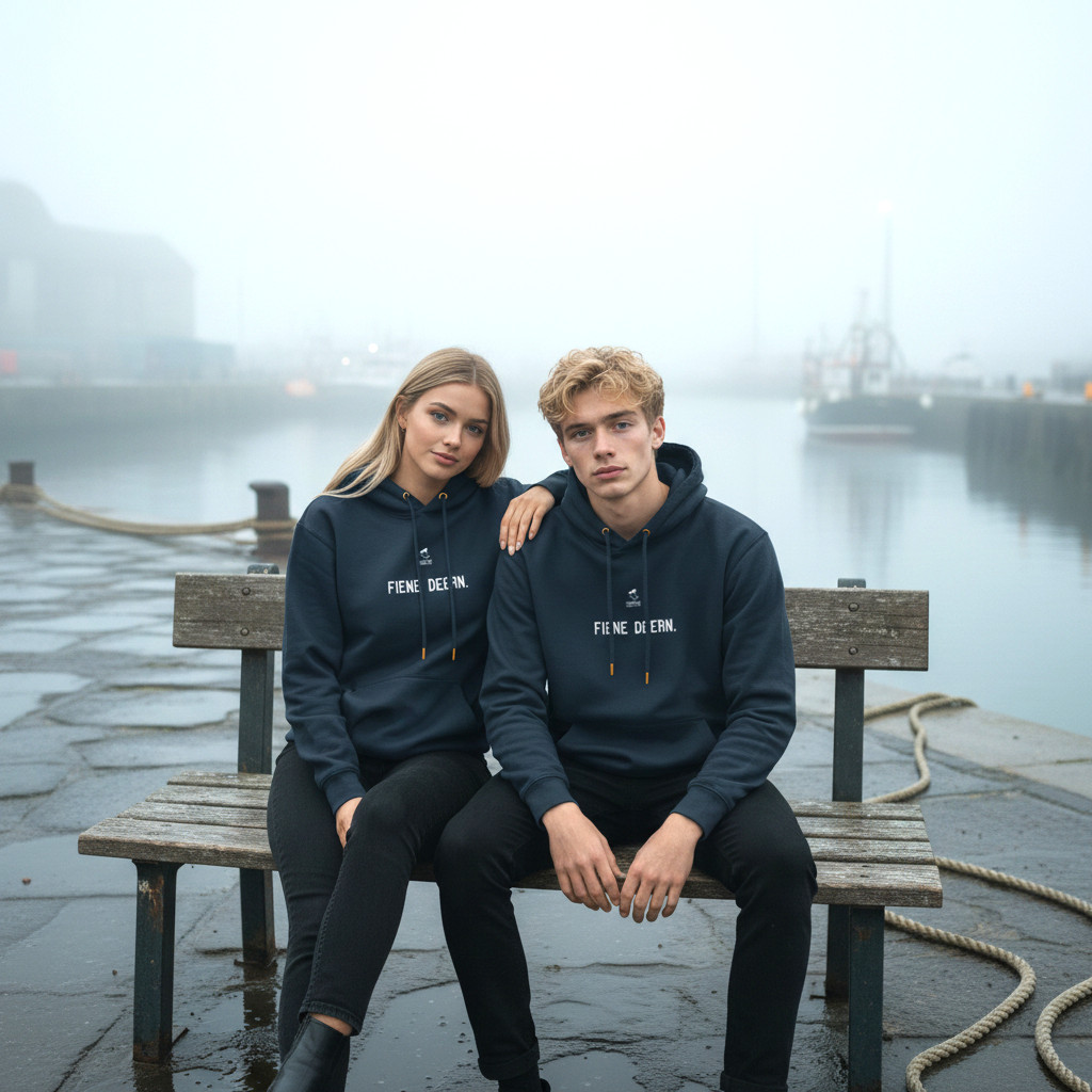 Fiedsche schnackt platt - Unisex Hoodie, navy, Fiene Deern
