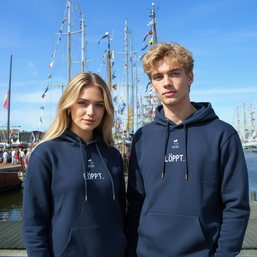 Fiedsche schnackt platt - Unisex Hoodie, navy, Löppt