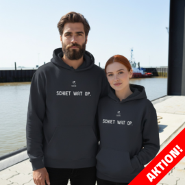 AKTION - Fiedsche schnackt platt - Unisex Hoodie, navy, Schiet wat op.