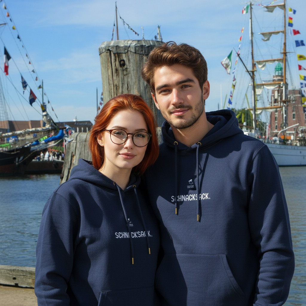Fiedsche schnackt platt - Unisex Hoodie, navy, Schnacksack
