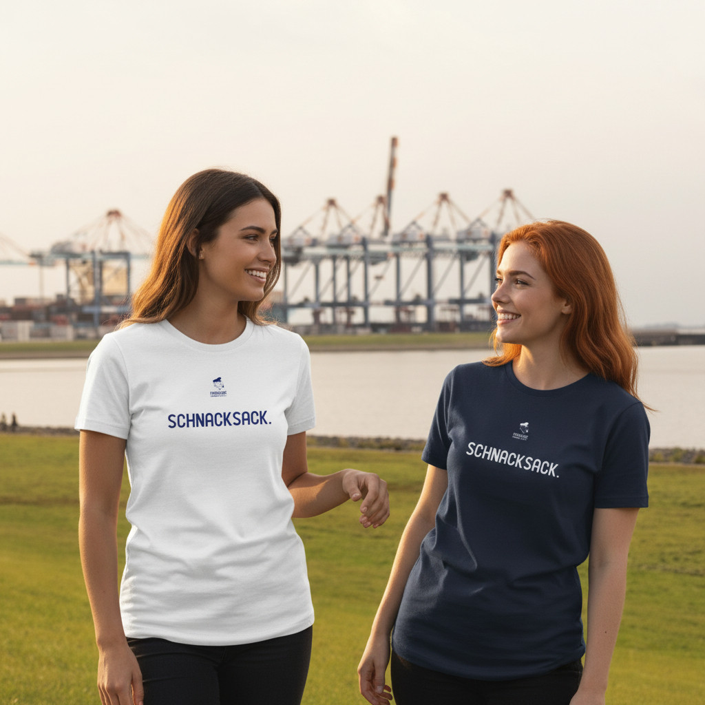 Fiedsche schnackt platt - T-Shirt Damen, navy, Schnacksack – Bild 3