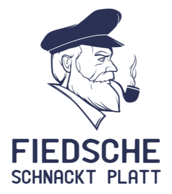Fiedsche-Logo mit Hintergrund Fiedsche schnackt Platt