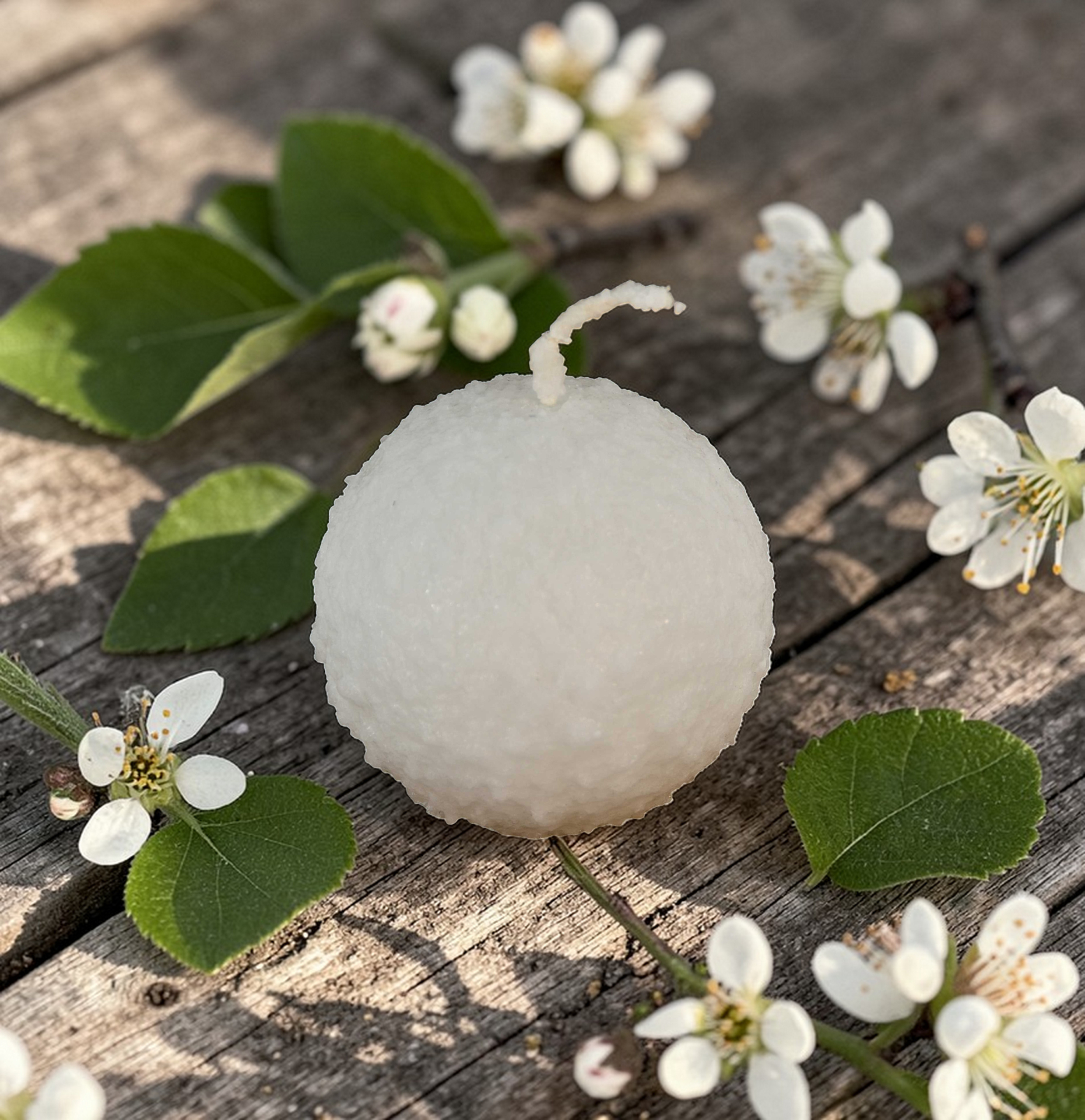 Kerze, Kugelform, Schneeball, mittel