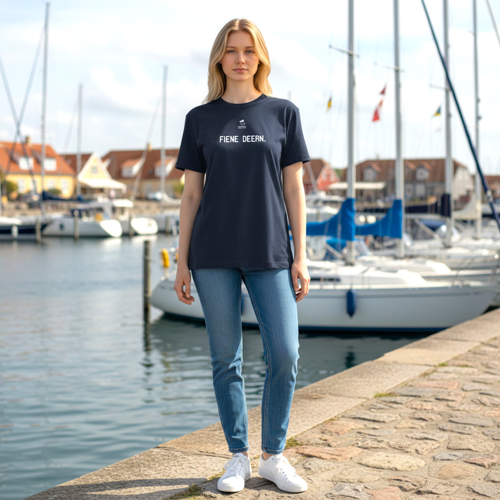 Fiedsche schnackt platt - T-Shirt Damen, navy, Fiene Deern