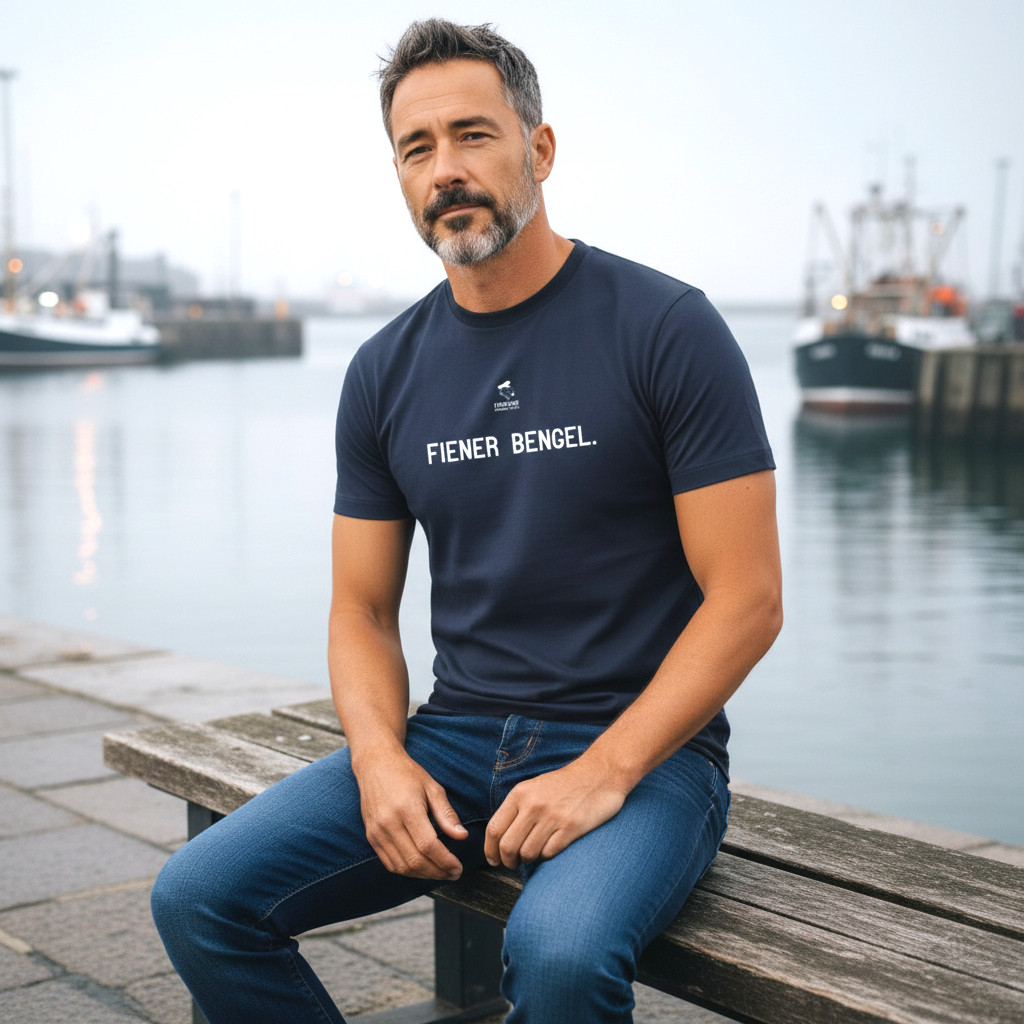 Fiedsche schnackt platt - T-Shirt Herren, navy, Fiener Bengel