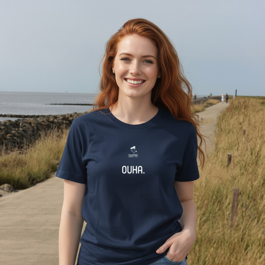 Fiedsche schnackt platt - T-Shirt Damen, navy, Ouha
