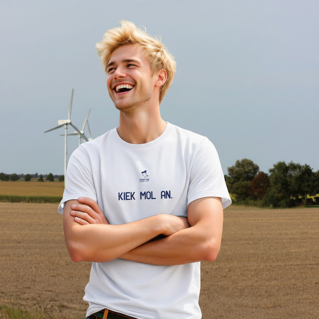 Fiedsche schnackt platt - T-Shirt Herren, weiß, Kiek mol an