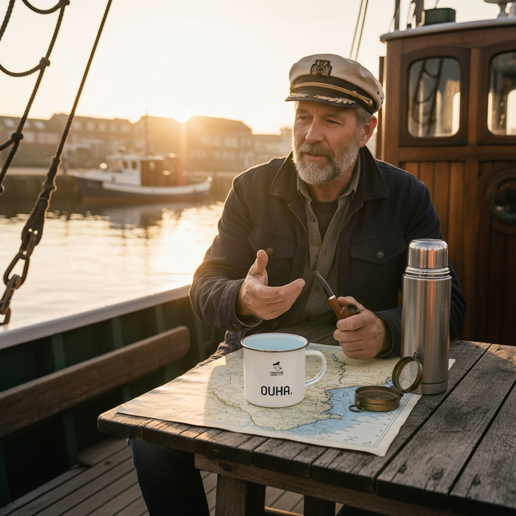 Fiedsche schnackt platt - Emaille-Tasse, klein, Ouha