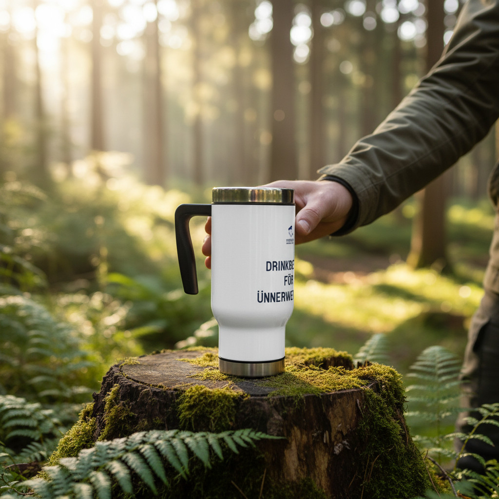 Edelstahl Thermobecher, Drinkbeker för ünnerwegens