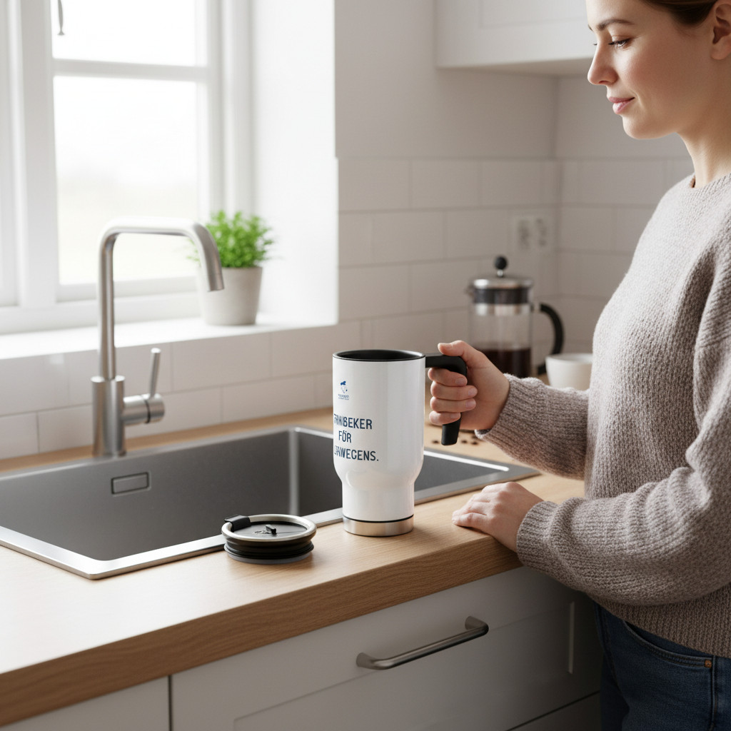 Edelstahl Thermobecher, Drinkbeker för ünnerwegens – Bild 2