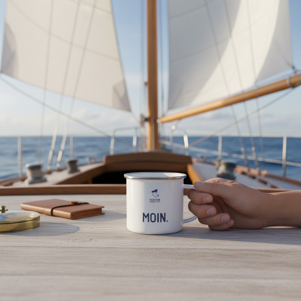 Fiedsche schnackt platt - Emaille-Tasse, klein, Moin